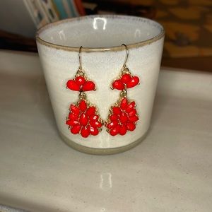 Red chandelier earrings